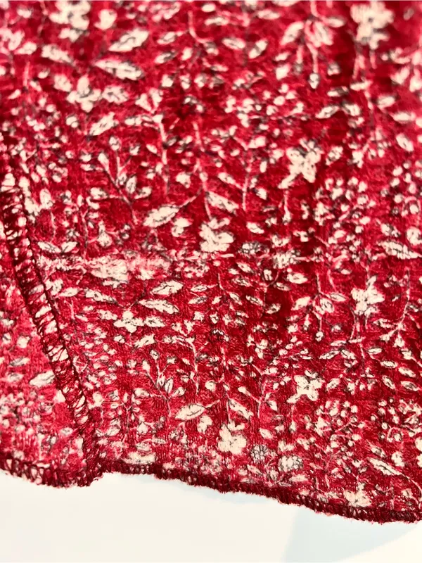 Natural Life Floral Henley Top Red Size XL - Image 13