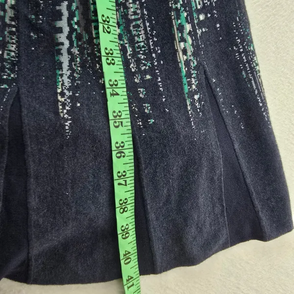 NIC+ZOE Womens XL Navy Blue Abstract Knit‎ Fit and Flare Sleeveless Dress - Image 8
