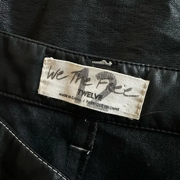 We the Free People It Factor Vegan Leather Pants Topstitching Size 12 Grunge - Image 2