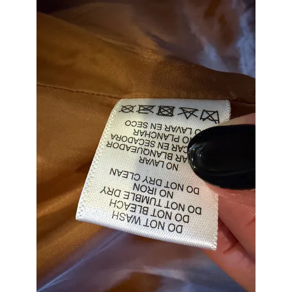 Love Tree Faux Leather Blazer Women Large Brown Cognac 90s Minimalist Moto - Image 11