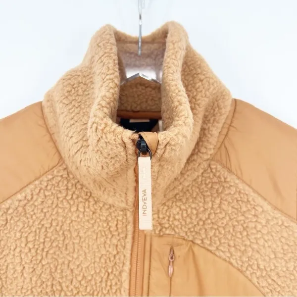 Indyeva Cordero Full Zip Sherpa‎ Vest Women's Size M Tan Gorpcore - Image 6