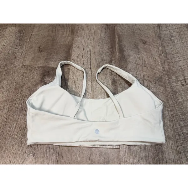 Crz Yoga Women Cream White Athletic Sports Bra Scoop Neck Workout Top - Image 6