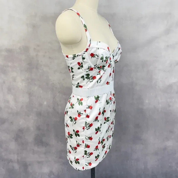 For Love & Lemons Love Song Bustier Mini Dress Size M Satin Rose Coquette Girly - Image 2