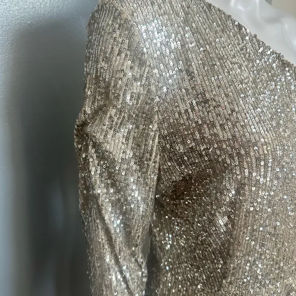 Gianni Bini Metallic Silver One-Shoulder Dress 12 - Image 5