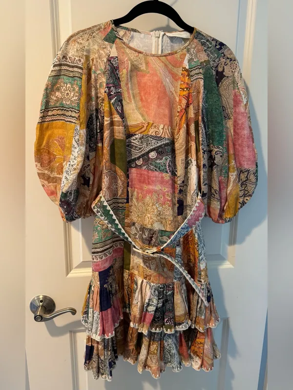 Zimmermann Anneke Ruffle Hem Mini Dress | Size 2 - Image 5