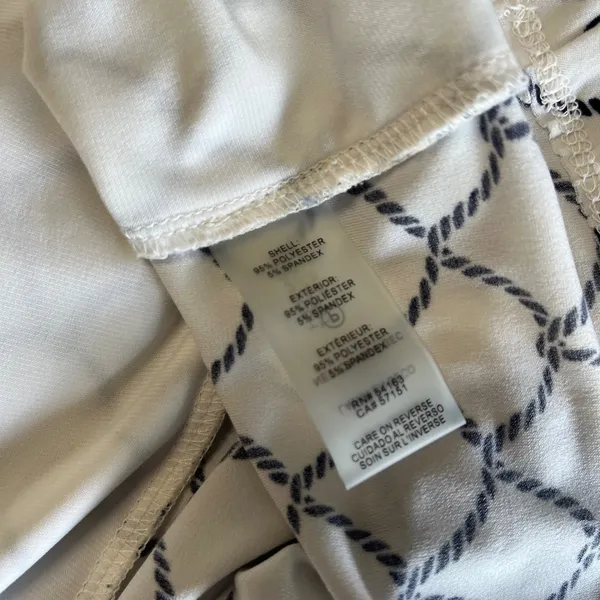 Tommy Hilfiger Blouse Women's White Blue Nautical Rope Med Top Tank Sleeveless - Image 5