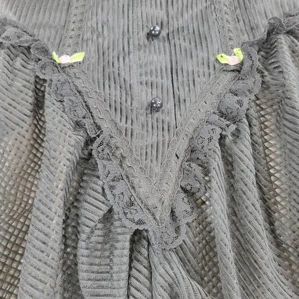 VTG E Bole Gothic Corset Lingerie Dress Small Black Sheer Mesh Maxi Grunge NEW - Image 16
