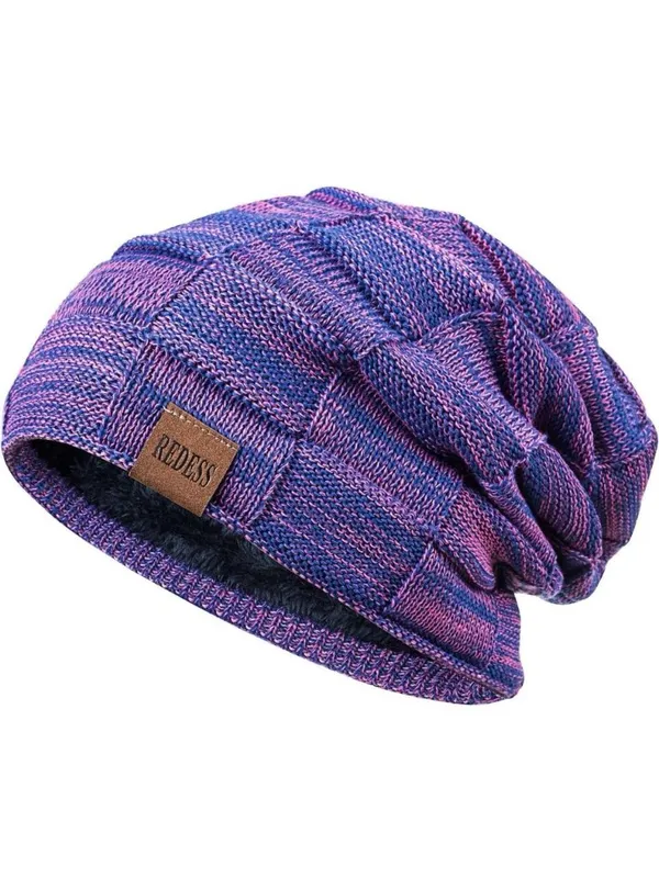 REDESS Beanie Hat Bundle Of 2 for Men and Women Winter Warm Hats Knit Slouchy - Image 8