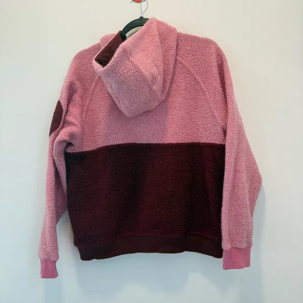 Outdoor Voices MegaFleece Half-Zip Hoodie in Truffle Pink Burgundy, Size Small - Image 5