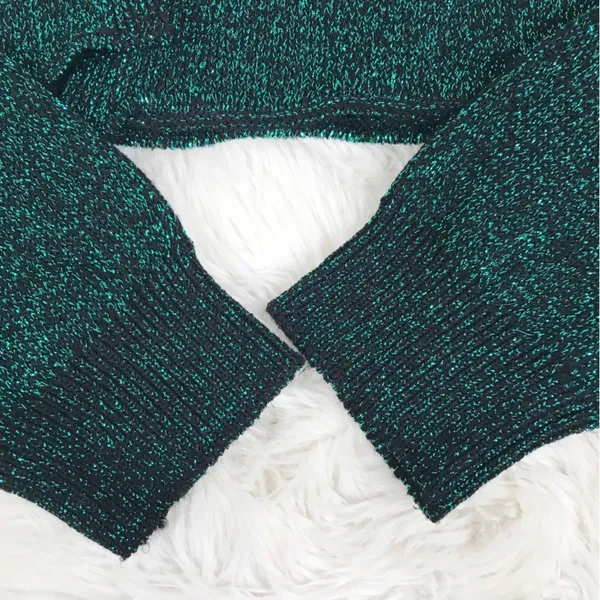 FREE PEOPLE Emmaline Metallic Green Cardigan Long‎ Sleeve Goth Dark Romantic XS - Image 8