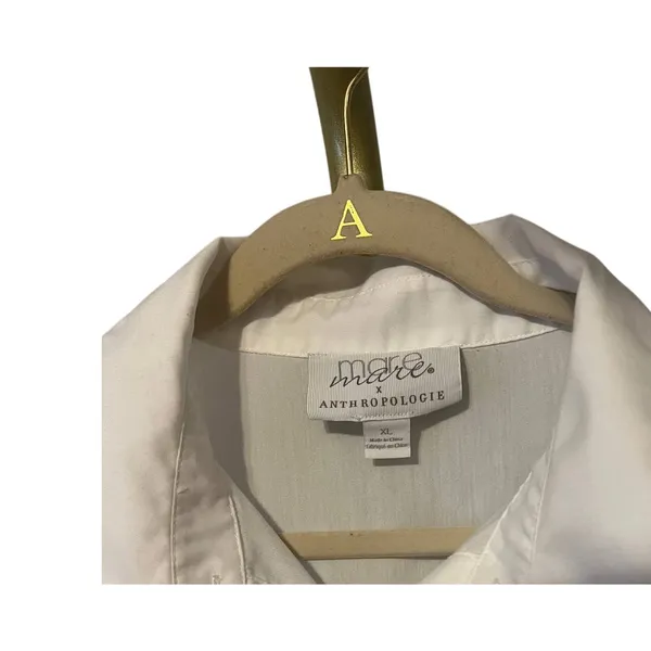Mare Mare x Anthropologie White Blouse Sz. XL - Image 4
