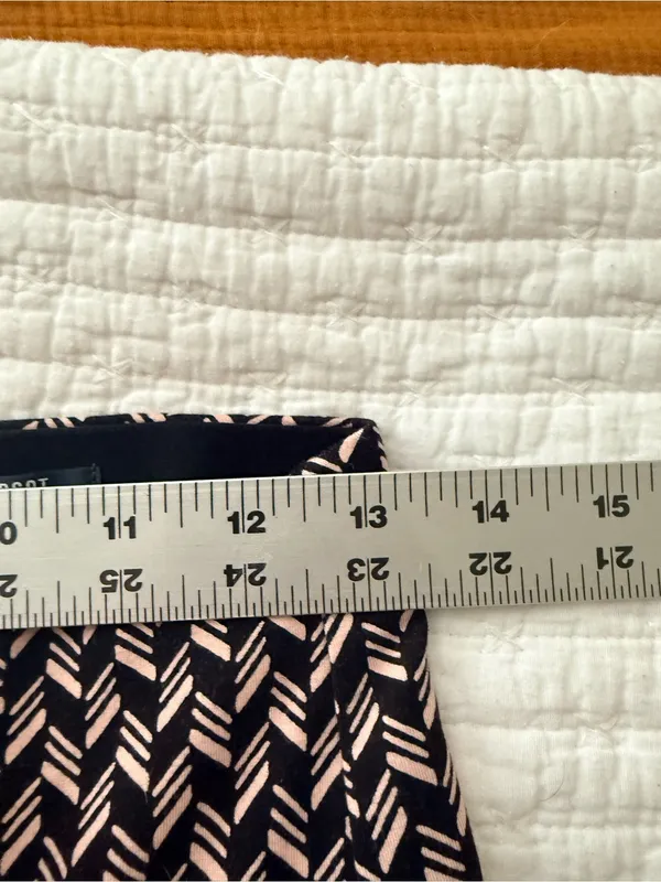 Anthropologie Maeve Margot Kick Flare Pull On Pants Stretch Patterned Workwear - Image 13
