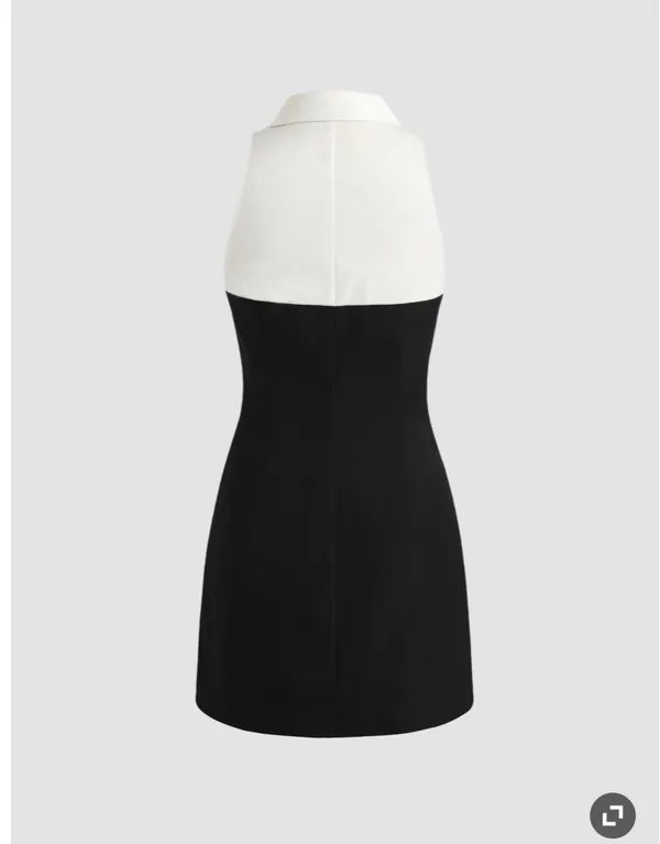 Black And White halter Dress - Image 3