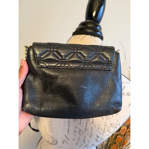 Kate Spade Black Quilted Pebbled Leather‎ Crossbody Bag Gold Turn Lock Hardware - Image 7
