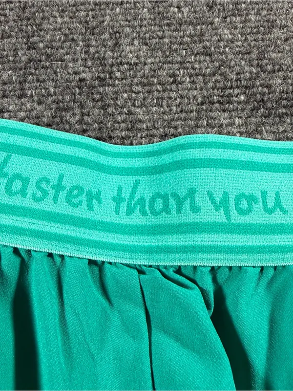Saucony Women's Athletic Running Shorts Turquoise Size Small “Faster Than You” - Image 4