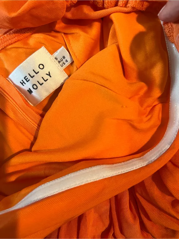 Hello molly Orange Long-Sleeve Ruched cut out Mini Dress - Image 5
