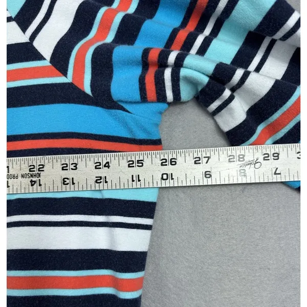 Crown & Ivy Woman’s Top 3X Blue/Orange 1/4 Zip Stripe Casual French Terry - Image 5