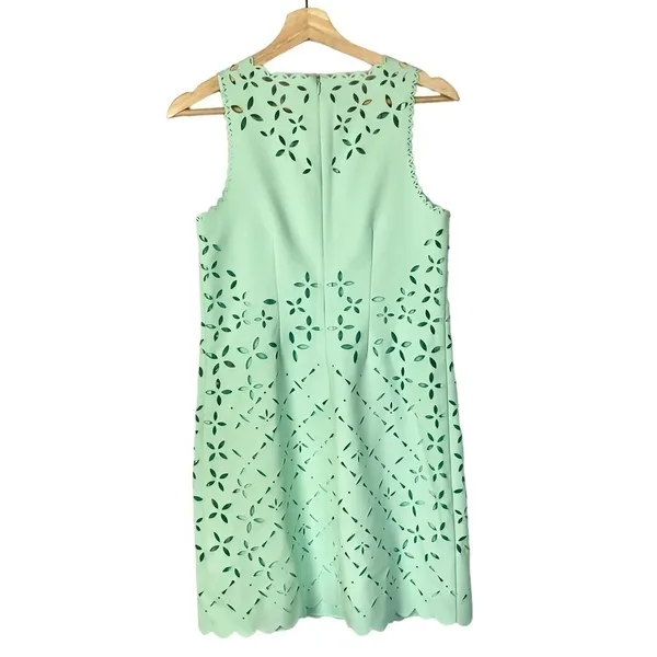 J. Crew Mint Green Laser Cut Shift‎ Mini Dress 2 - Image 3