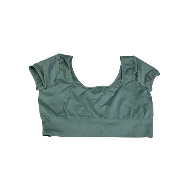 NVGTN Womens Seamless Short Sleeve Crop Top Sage‎ Green Medium Scoop Neck Active - Image 4