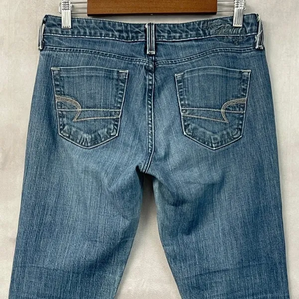 Y2K American Eagle Womens True Boot Jeans Size 6 Low Rise Stretch Indie McBling - Image 6
