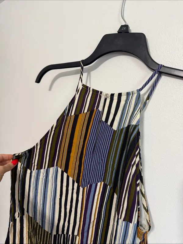entro Striped Swing Cami Dress | Boho Cottagecore Summer large - Image 7