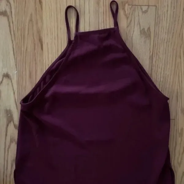 American Apparel High Neck/Halter Tank in MAROON Women Size L - Image 6