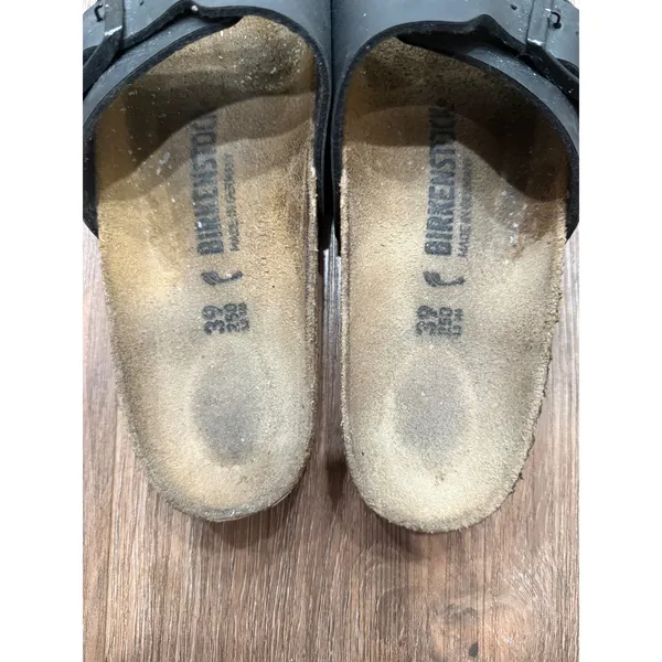 Birkenstock Madrid Black Birko-Flor Slide Sandals Womens 39 L8 M6 Regular Width - Image 5