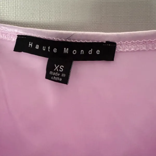 Haute Monde Lilac Satin Puff Sleeve Corset Crop Top Size XS - Image 4