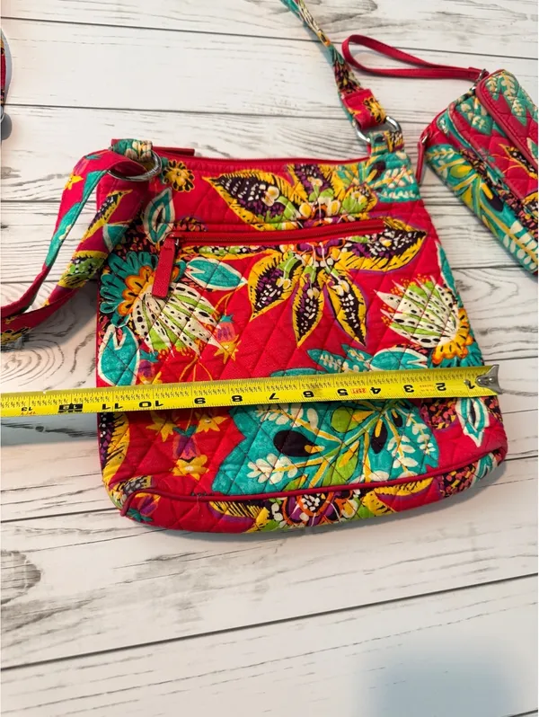 Vera Bradley Crossbody Bag & Wristlet Wallet Set Floral Butterfly - Image 3