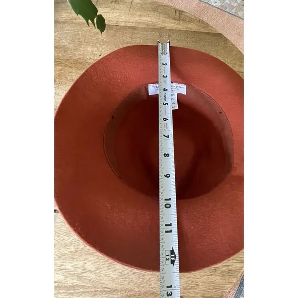 Rust Fedora Hat 100% Wool The Hats Company Filippo Catarzi Italy RN 75343 - Image 5
