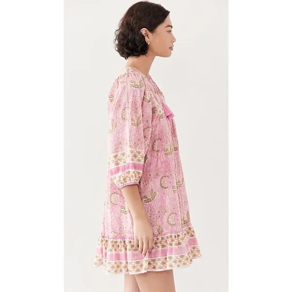 💕CLEOBELLA💕 Magdalena Mini Dress ~ Pink Wildflower Block Print Medium M NWT - Image 2