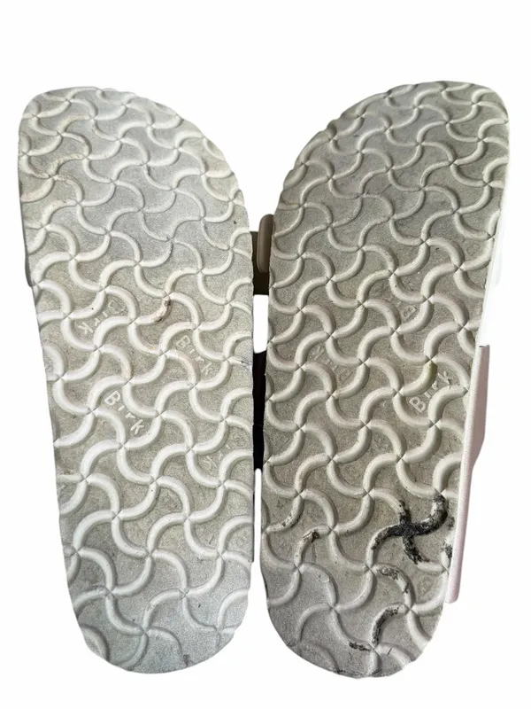 Birkenstock - Arizona Split White Rose Gold Birko-Flor Sandals Sz 39 - Image 9