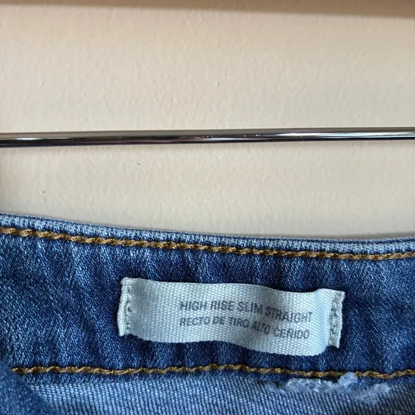 Universal Thread High Rise Slim Straight Jeans 10/30R Blue Womens Cotton Stretch - Image 4