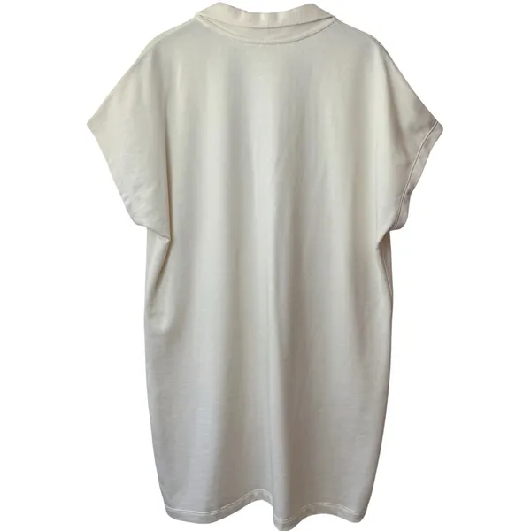 DKNY Ivory Collared Shirt‎ Dress Mini Athletic Athleisure Outdoors Comfort L - Image 6