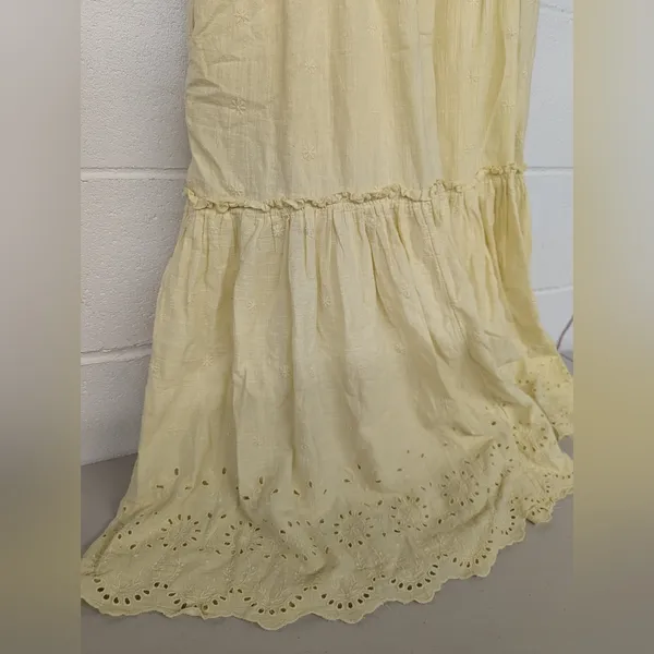 NEW sz XS 0-2 Saint Helena holly Maxi sun puff sleeve yellow dress Embroidery - Image 5