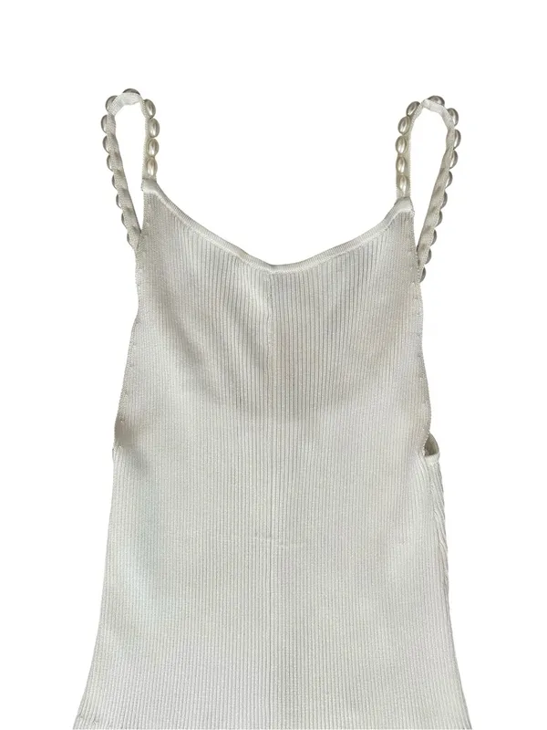House of Harlow Women’s Ivory Cloud Dancer Pearl Strap White Knit Midi Dress S - Image 3