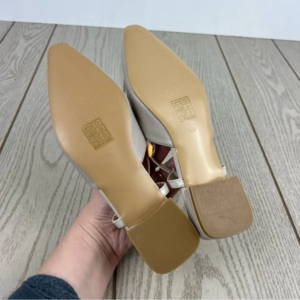 Journee Collection Paislee Women's Square Toe Slingback Flats 6.5 Beige $85 - Image 7