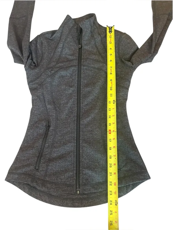 Lululemon Define Jacket Heathered Herringbone Gray Womens Size 4 - Image 12