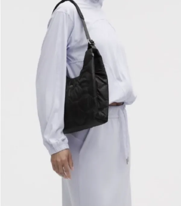 Lululemon Black Quilted Shoulder Hobo Bag - Image 8