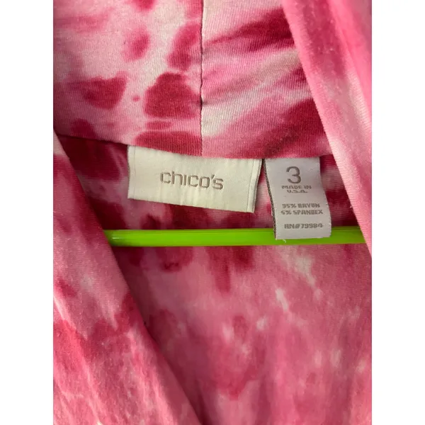 Chicos Pink Tie Dye Maxi Dress Sleeveless V-Neck Empire Waist Size 3 XL - Image 5