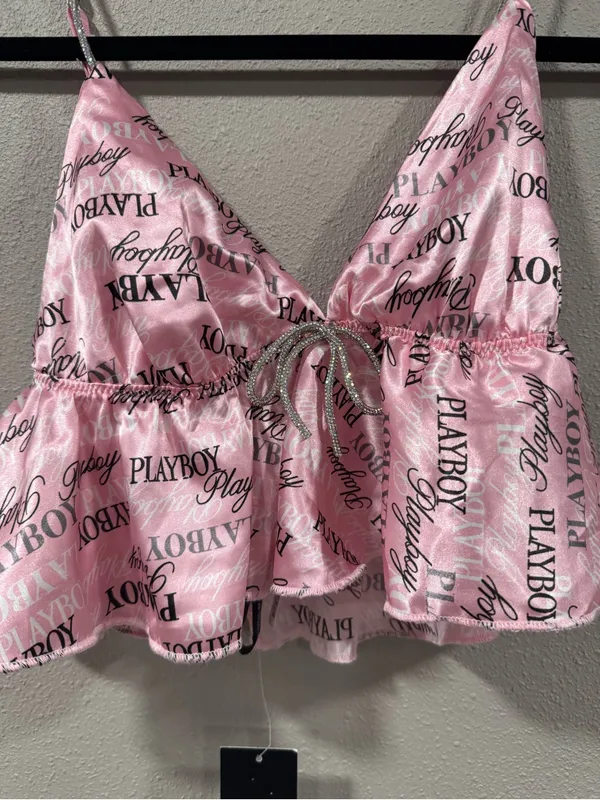 NWT Playboy Satin Babydoll Tank & Shortie Pajama Set - Image 4