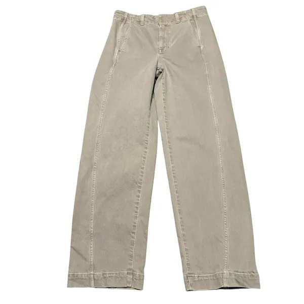 Madewell Tapered Denim Trouser Women's 27 High Rise Khaki Cotton Blend Jean - Image 3