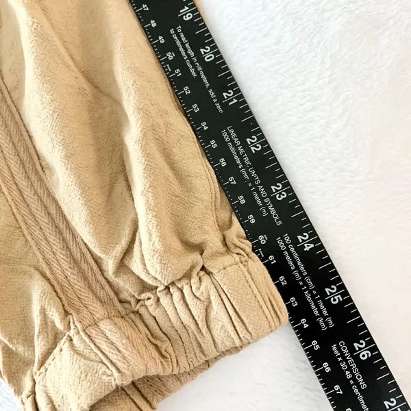 Urban Outfitters Paperbag Waist Cargo Jogger Womens Sz S Tan Linen Blend Utility - Image 2