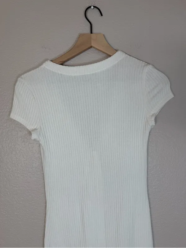 Reformation Ryder Ribbed Mini Dress size Small White $118 - Image 11