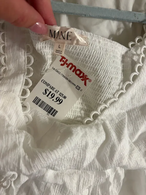 Mine white maxi dress with lace trim - Image 3