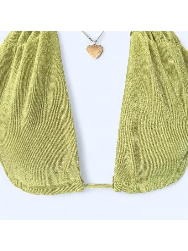 princess polly y2k fairycore grunge olive green halter top size xs 💚 - Image 2