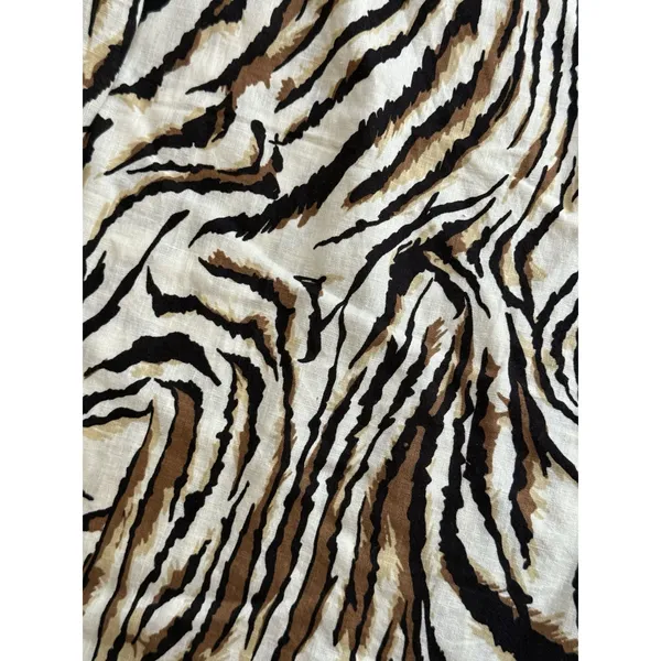 L'Academie Los Angeles Linen Pant Size XL Tiger Print‎ Brown White Revolve - Image 6