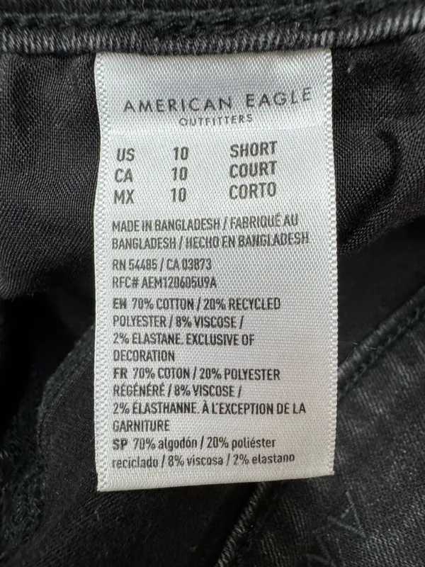 American Eagle Next Level Stretch Black Jeggings Size 10 Short - Image 7