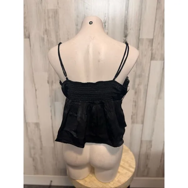 No Boundaries Y2K Black Lace Trim Cami Top XXL | Flowy Sheer Spaghetti Strap Coquette Tank - Image 3