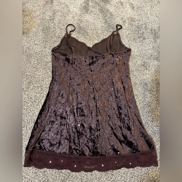 Y2K Brown Bling Cami Tank Size M - Image 4